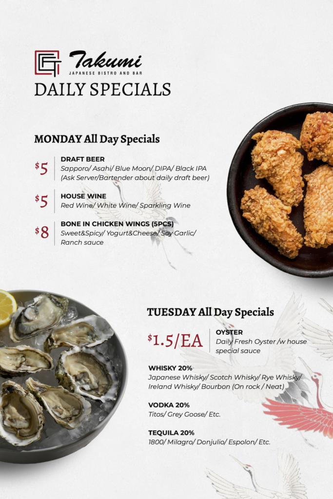 Takumi Daily Specials